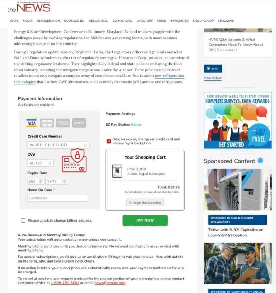 BNP Media - embedded payment options