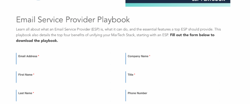 Email service provider playbook screenshot